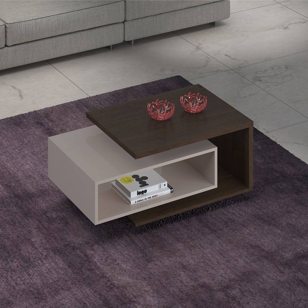 Mesa de Centro Decorativa Diva Café/Off White JCM